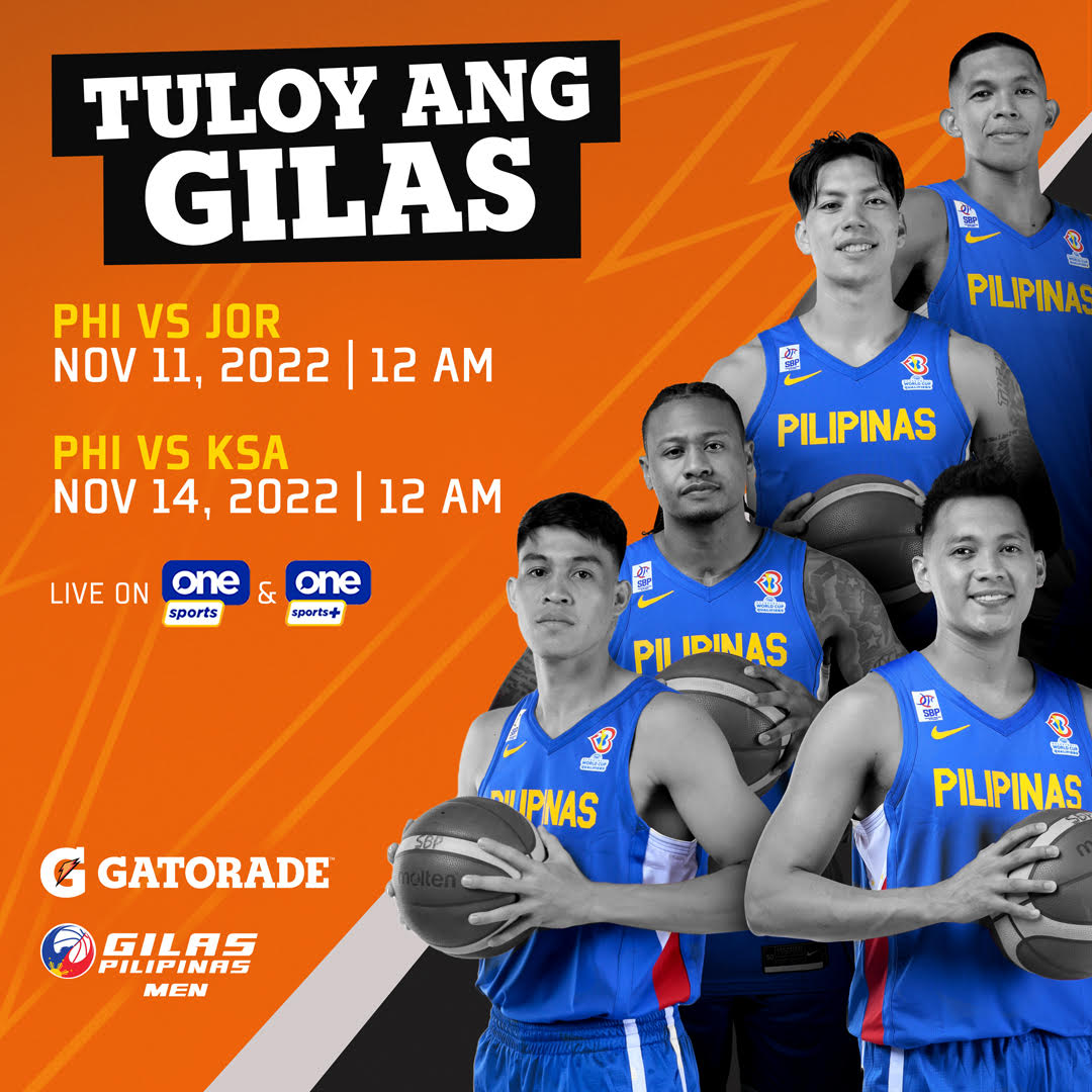 Witness #GilasPilipinas face off against Jordan and Saudi Arabia LIVE on OneSports and OneSports Plus! We’re rooting for you, Gilas! #FuelIt