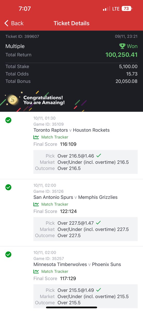 OlaseniFeyisayo's tweet photo. 15 ODDS BOOOM 💥💚🥂🏀💥

Joy arrived in the morning ✅💰😉

https://t.co/YvTm76PO0U
Join us for more not to miss out 🎈🤝 https://t.co/Rk1wcalQQt