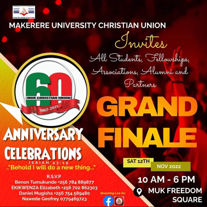 mukmaincu's tweet photo. We're just a blink away! We're still standing firm and resolute!
This Saturday, 12th November, 2022 at Makerere University Freedom Square, plan to be part the CU Grand Finale.
See you there! 🎉🎉🎉 https://t.co/7qmnL2IOK9
