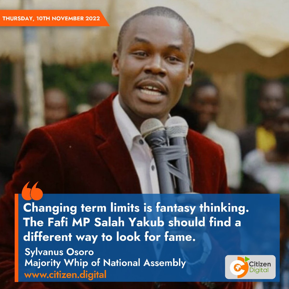 Citizen TV Kenya On Twitter Changing Term Limits Is Fantasy Thinking The Fafi MP Salah Yakib 