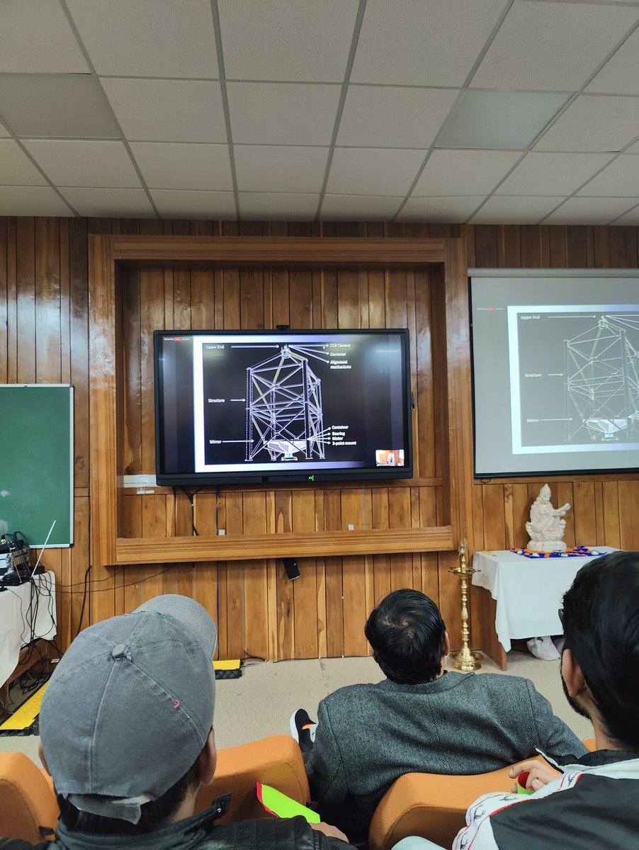 rishabh_rawal's tweet photo. Beautiful lecture by Professor Jean Surdej "From Pinhole Camera to liquid mirror telescope" at @ARIESNainital https://t.co/xIOobS75n5