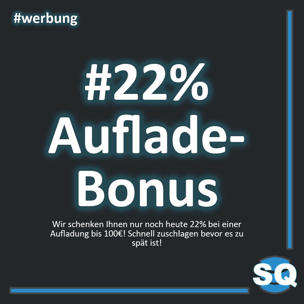 sQuoteDE's tweet photo. 🎉🎉Wahnsinn 🎉🎉

Weiter geht es bei uns mit einem 22% #Aufladebonus von #Guthaben. Jetzt schnell Guthaben aufladen unter: https://t.co/jTFj4XoIzn 

#werbung #aktionswochen #Aufladebonus #sQuote #WGC #MEGADEAL #Gutschein https://t.co/xJHfOhQD8B