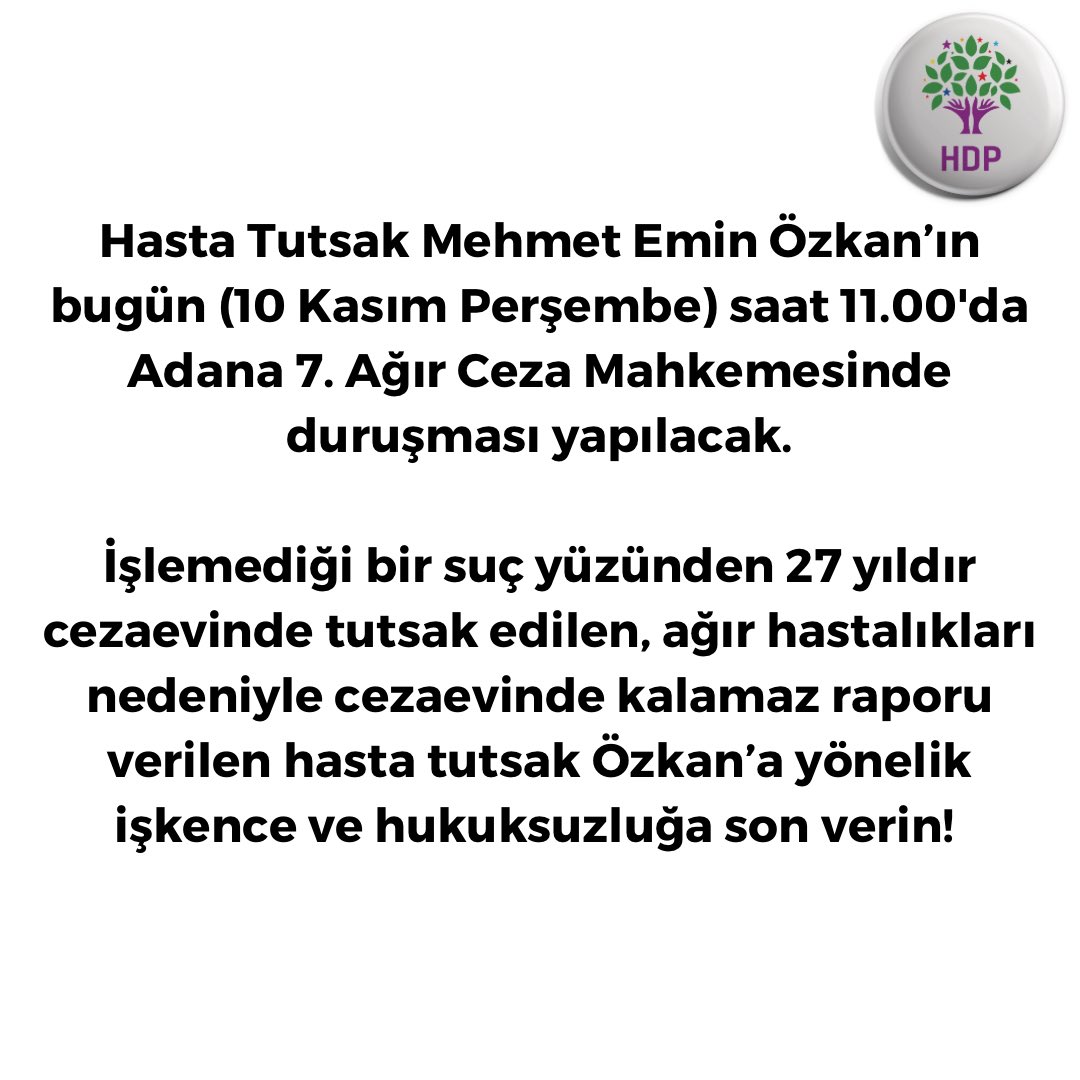 Mehmet Emin Özkan'a Özgürlük! #MehmetEminÖzkan