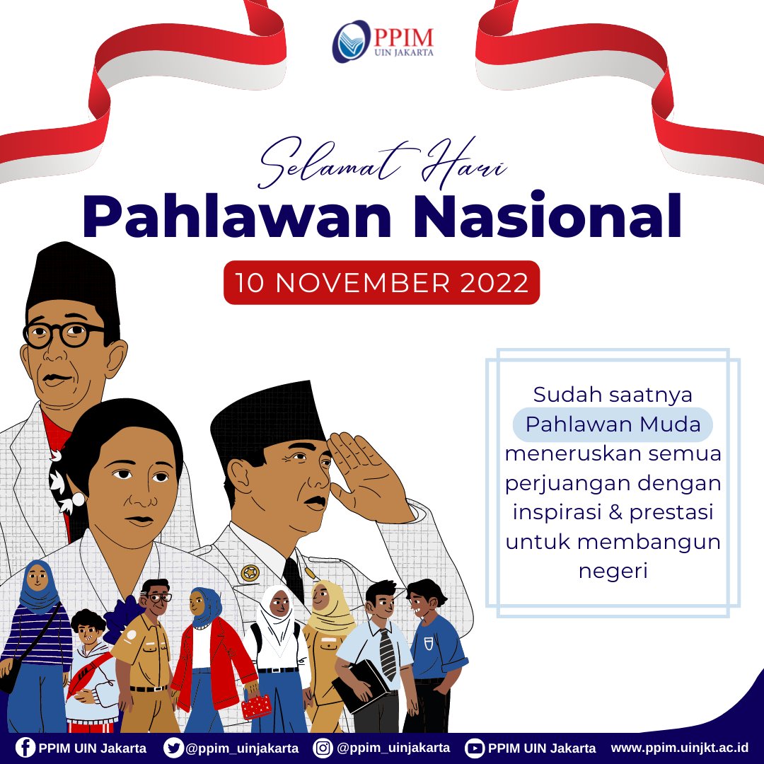 Selamat Hari Pahlawan. Semoga terus lahir pahlawan-pahlawan muda berprestasi yang mengharumkan bangsa, memiliki semangat juang dalam membangun negeri, serta menjadi inspirasi bagi masyarakat di sekitarnya.

#haripahlawan 
#haripahlawan2022 
#pahlawanindonesia