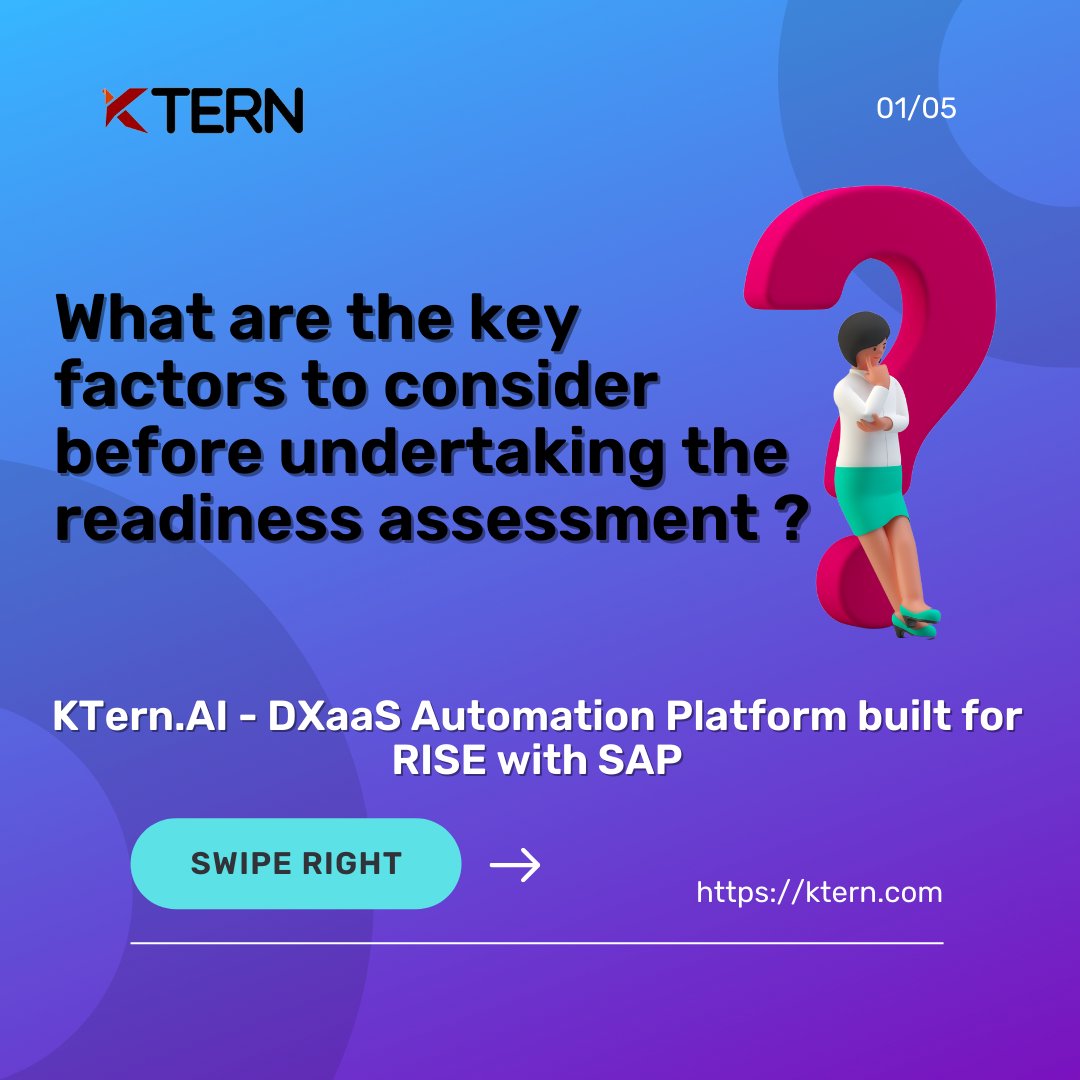 KTernOfficial's tweet photo. Here are the key factors to consider before undertaking the readiness assessment.

Follow @KTernOfficial  to know more about how you can carry out your SAP digital transformation.  

For more info:- https://t.co/Rrbe0OozJ5 

#ktern #sapassessment #sap #saphana https://t.co/c17bM7PLhx