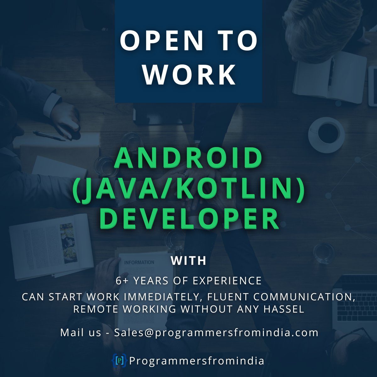 programmersfro1's tweet image. #hireme
I am a #androiddeveloper    . I have 6+ years of experience.
programmersfromindia
#android #androiddeveloper  #androiddeveloper  #androiddeveloperjob #hireme #hire #androidjobs  #hireremote #contractjobs #freelancing #opentowork #androiddevelopment #androiddevelopers