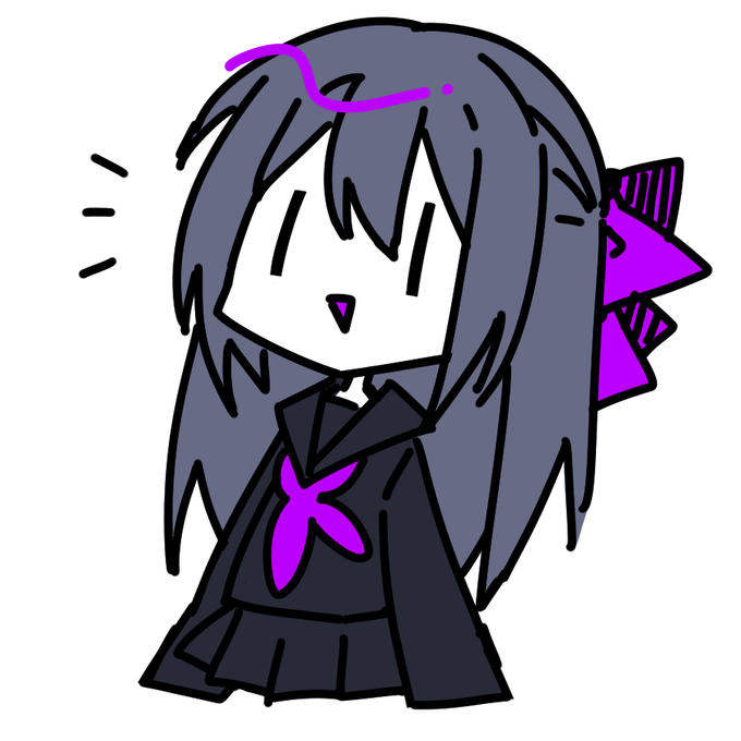 「black skirt purple neckerchief」 illustration images(Latest)