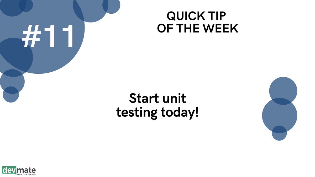 devmateSoftware's tweet image. Stop fearing - start testing!

#devmate #unittesting #programming #programminglanguages #java #softwareengineering #softwaredeveloper #coding #bettercode #developers #softwarequality #automatedsoftwaretesting #cleancode