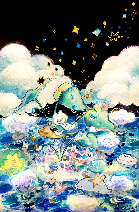 #クリエイターさんの夜っぽい作品が見たい 夜の絵が好きです 