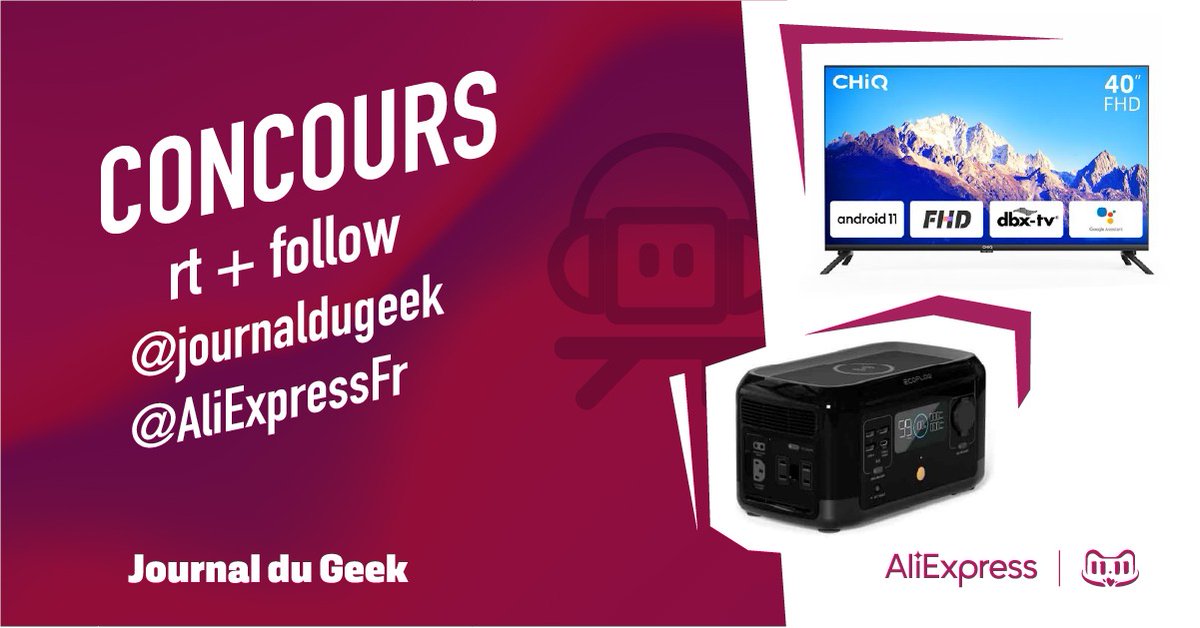 🎁#CONCOURS 🎁
A l'occasion du #SingleDay en partenariat avec #AliExpress tentez de gagner la batterie ECOFLOW RIVER Mini et une Smart TV CHiQ 40" !
🎉Retrouvez notre live journaldugeek.com/live/
🔁 RT &amp; Follow @journaldugeek + @aliexpressfr 
🍀Bonne chance à tous !