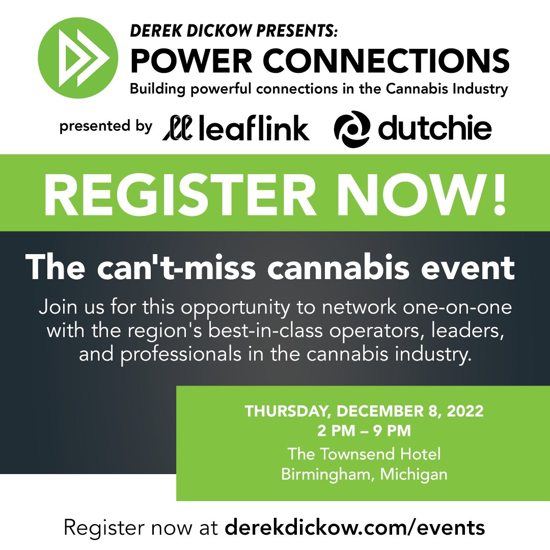 derekdickow's tweet photo. New contacts. New connections. New ideas. New possibilities. 

It’s why you took an intrepid leap into the cannabis industry. Now it’s time to REALIZE THE POSSIBILITIES by joining the region’s top cannabis entrepreneurs.

Reserve your place: https://t.co/H77matlAPU 

#cannabis https://t.co/nG7FDrnMEv