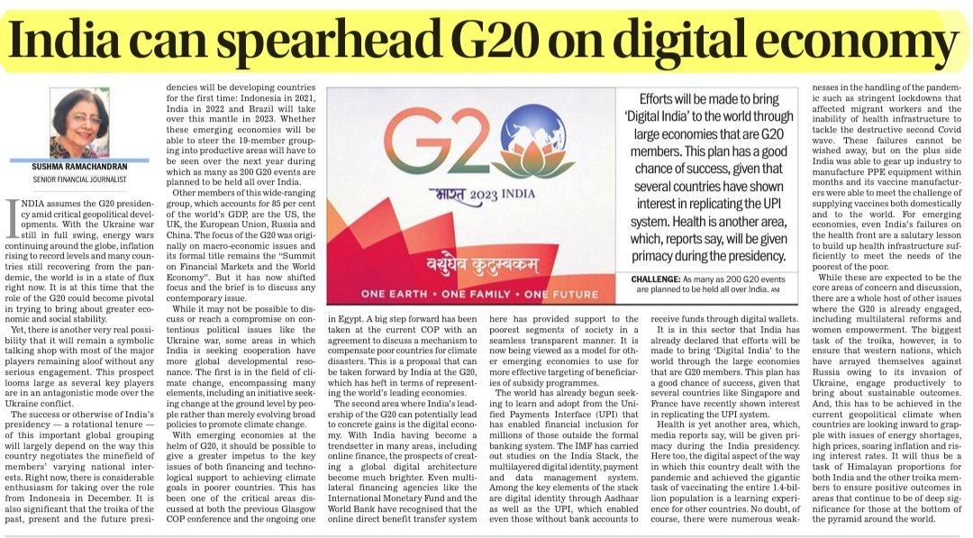 Upsc Civil Services Exam on Twitter "India can spearhead G20 on