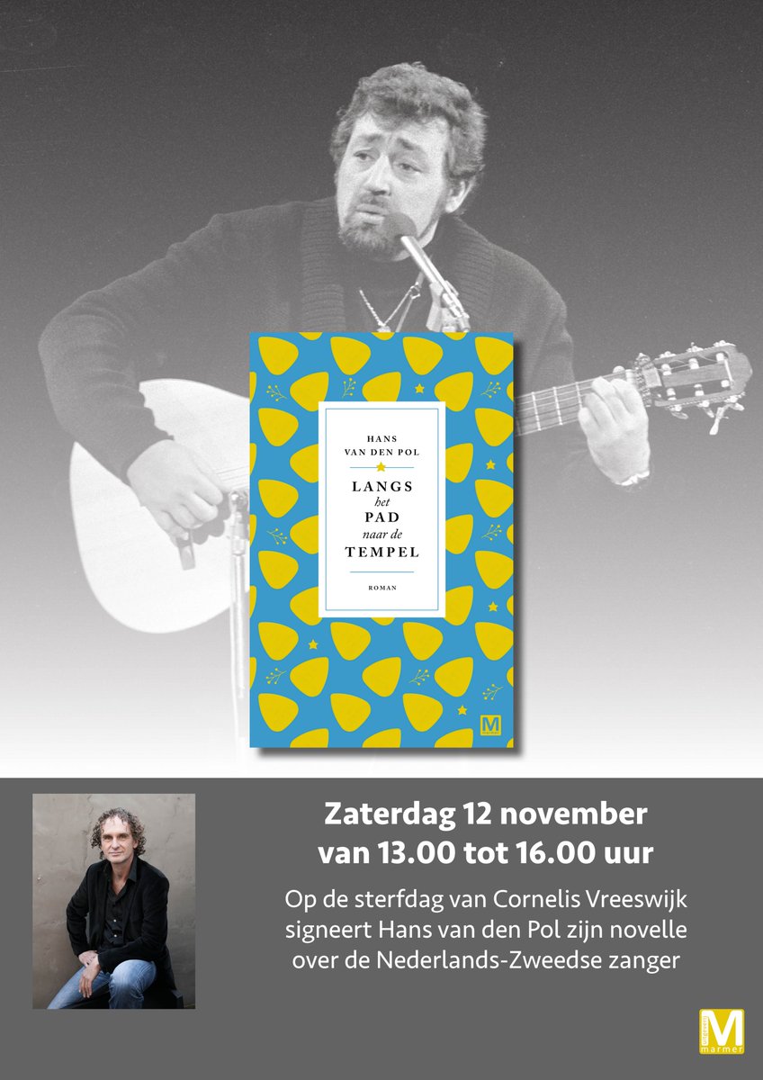 Zaterdag is Hans van den Pol bij Boekhandel Riemer in Amersfoort ter ere van de sterfdag van Cornelis Vreeswijk. Langs het pad naar de tempel is een heerlijke novelle voor de decembermaand (ook om cadeau te doen!).