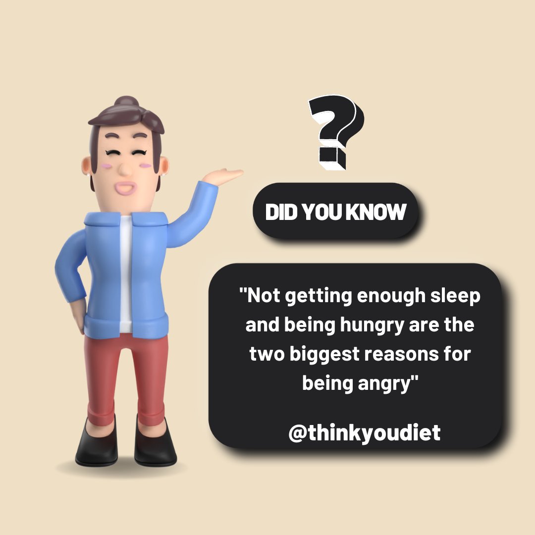 thinkyou_1's tweet image. Both sleep and food can be the cause of excessive anger. Take proper food on time and get at least 7-8 hours of sleep in a day. 

Follow us @Thinkyoudiet for more healthy facts!

#Thinkyoudiet #Thinkyou #Healthylifestyle #healthyfood #Stayfit #Stayhealthy #energy #nutrition