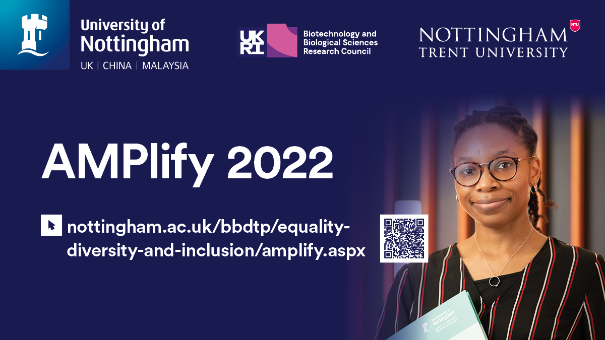 Our AMPlify mentoring programme is now open to black and black mixed students with home fees status. Get support with the application process from a specialist mentor. 
Applications are now open:, nottingham.ac.uk/bbdtp/equality…