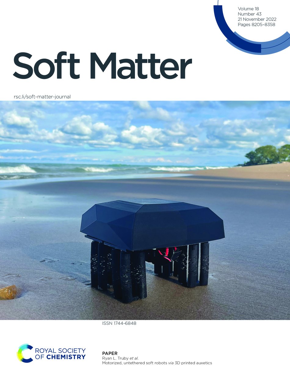 Soft Matter (@softmatter) on Twitter photo Motorized, untethered soft robots via 3D printed auxetics led by Pranav Kaarthik, Francesco L. Sanchez, James Avtges nd Ryan L. Truby <a href="/rltruby/">Ryan Truby</a> <a href="/TrubyLab/">Robotic Matter Lab</a> doi.org/10.1039/D2SM00… Motorized, untethered soft robots via 3D printed auxetics led by Pranav Kaarthik, Francesco L. Sanchez, James Avtges nd Ryan L. Truby <a href="/rltruby/">Ryan Truby</a> <a href="/TrubyLab/">Robotic Matter Lab</a> doi.org/10.1039/D2SM00…
