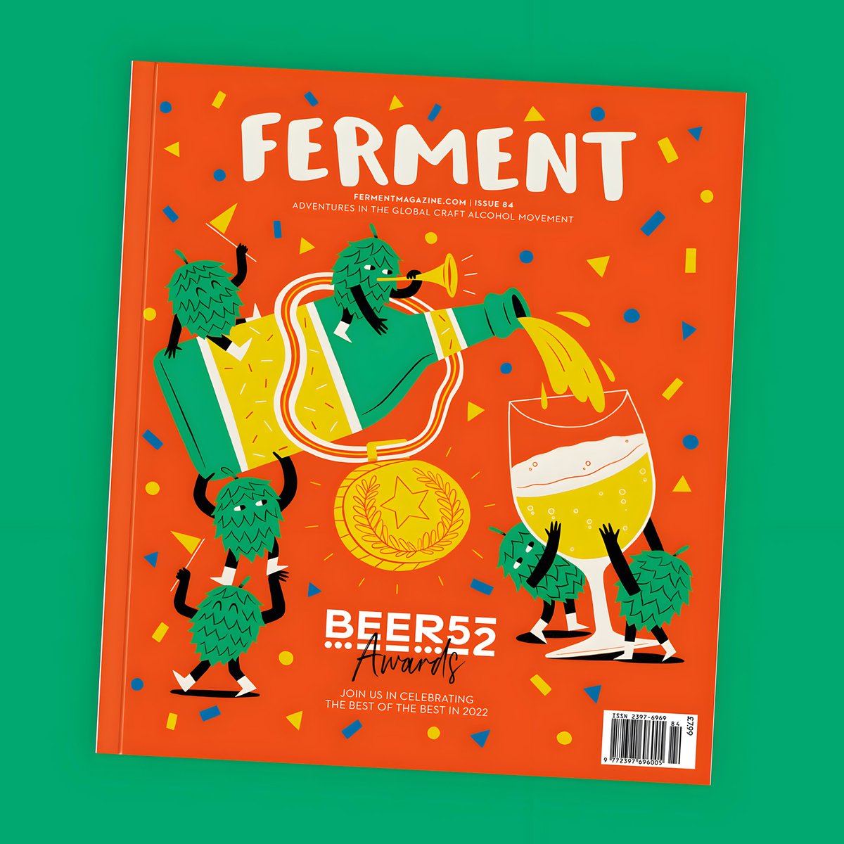 tonyjohnson's tweet photo. Really enjoyed working on this cover for @FermentHQ celebrating @Beer52HQ's Beer 52 Awards. Really great AD from Adele Juraža. #illustration #editorial #beer https://t.co/2A3ibtHMeV