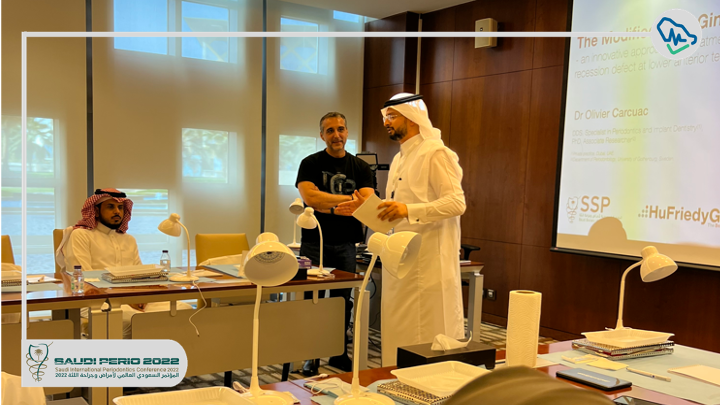 saudiperio's tweet photo. 🚩#HAPPENING_NOW : 

 Dr. Olivier Carcuac 

“The Modified Free Gingival Graft – An Innovative Approach For Treatment Of Gingival Recession Defect At Lower Anterior Teeth” 

 #SaudiPerio2022 https://t.co/D6eJsZoVof