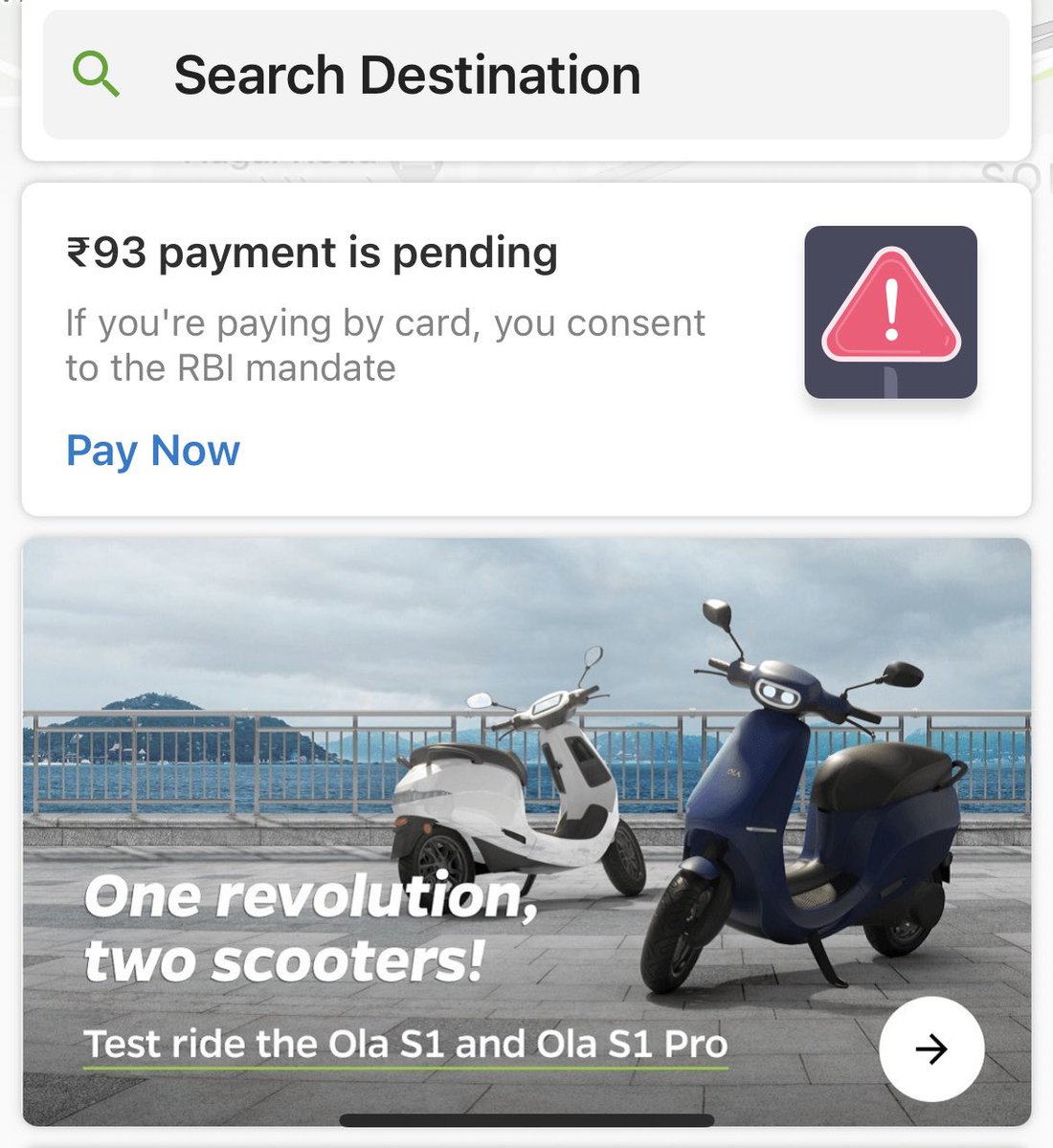 Oishee26's tweet photo. @Olacabs @Ola_Pune I have traveled yesterday by Ola Auto and I have paid for the same trip 5-6 times, but the app is still not letting me book a new ride without paying again and again. Attaching the screenshot. Please help. https://t.co/2LmBNOIPUv