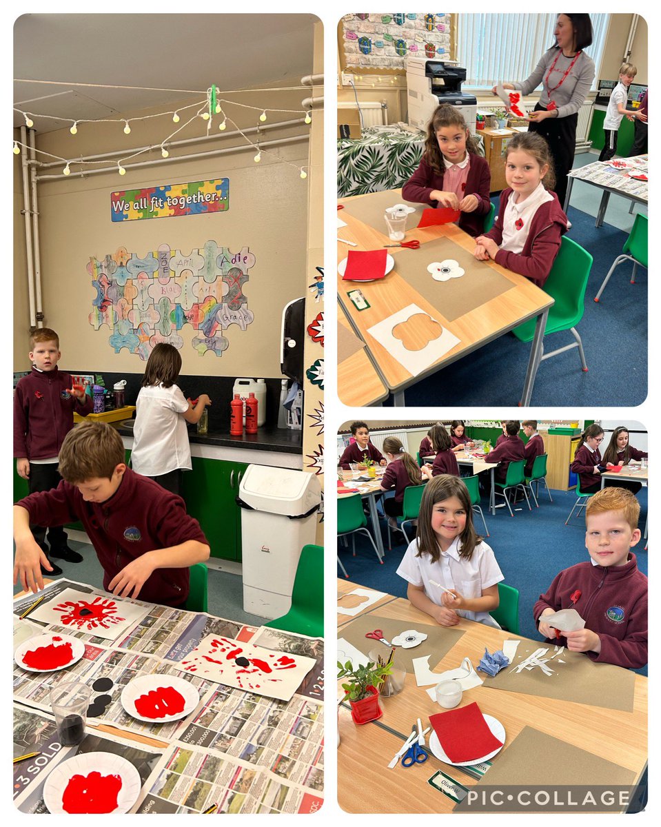 Jennife74258458's tweet photo. P4/5 have been learning about Remembrance Day and have loved making poppies for our school display. @DrakiesPS https://t.co/Gxh2sElb6i