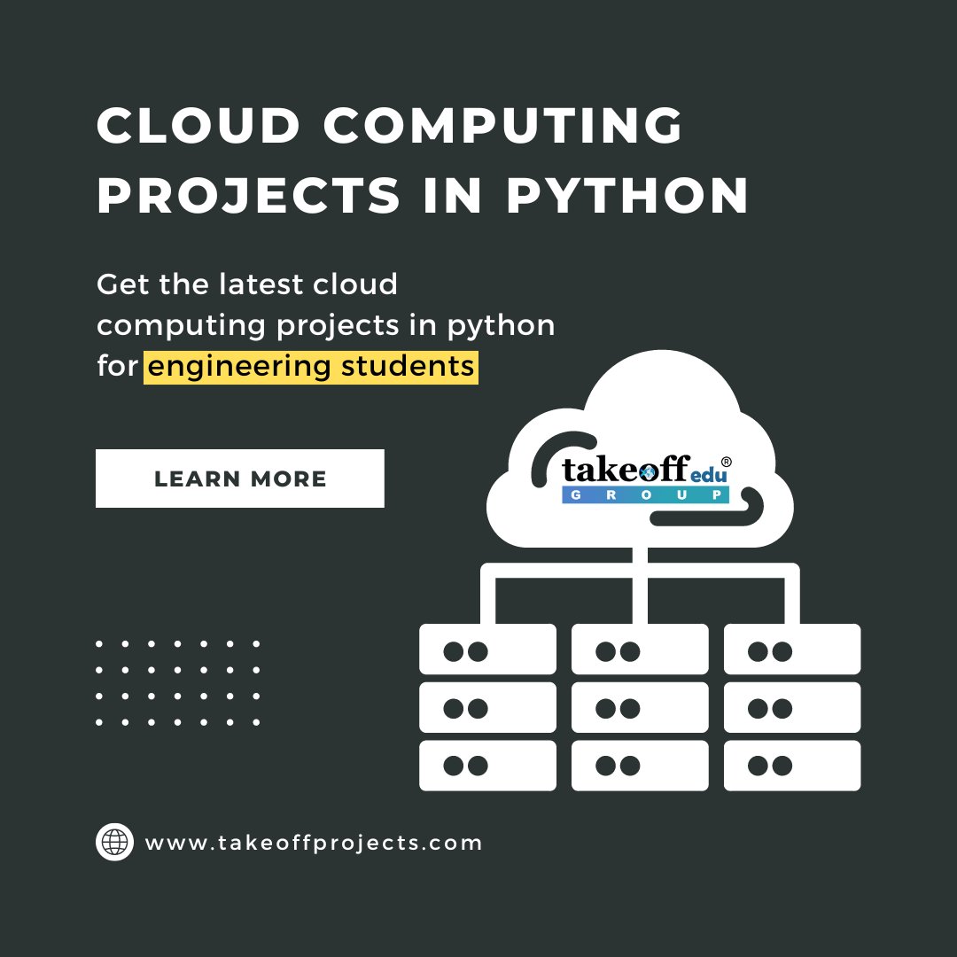 takeoffedugroup's tweet image. Get the list of latest cloud computing projects in python for #students, researchers & engineers @ takeoffprojects.com/cloud-computin…
.
.
.
#CloudComputingprojectsinPython #CloudComputingprojects #finalyearprojects #btechprojects #mtechprojects #pythonprojects