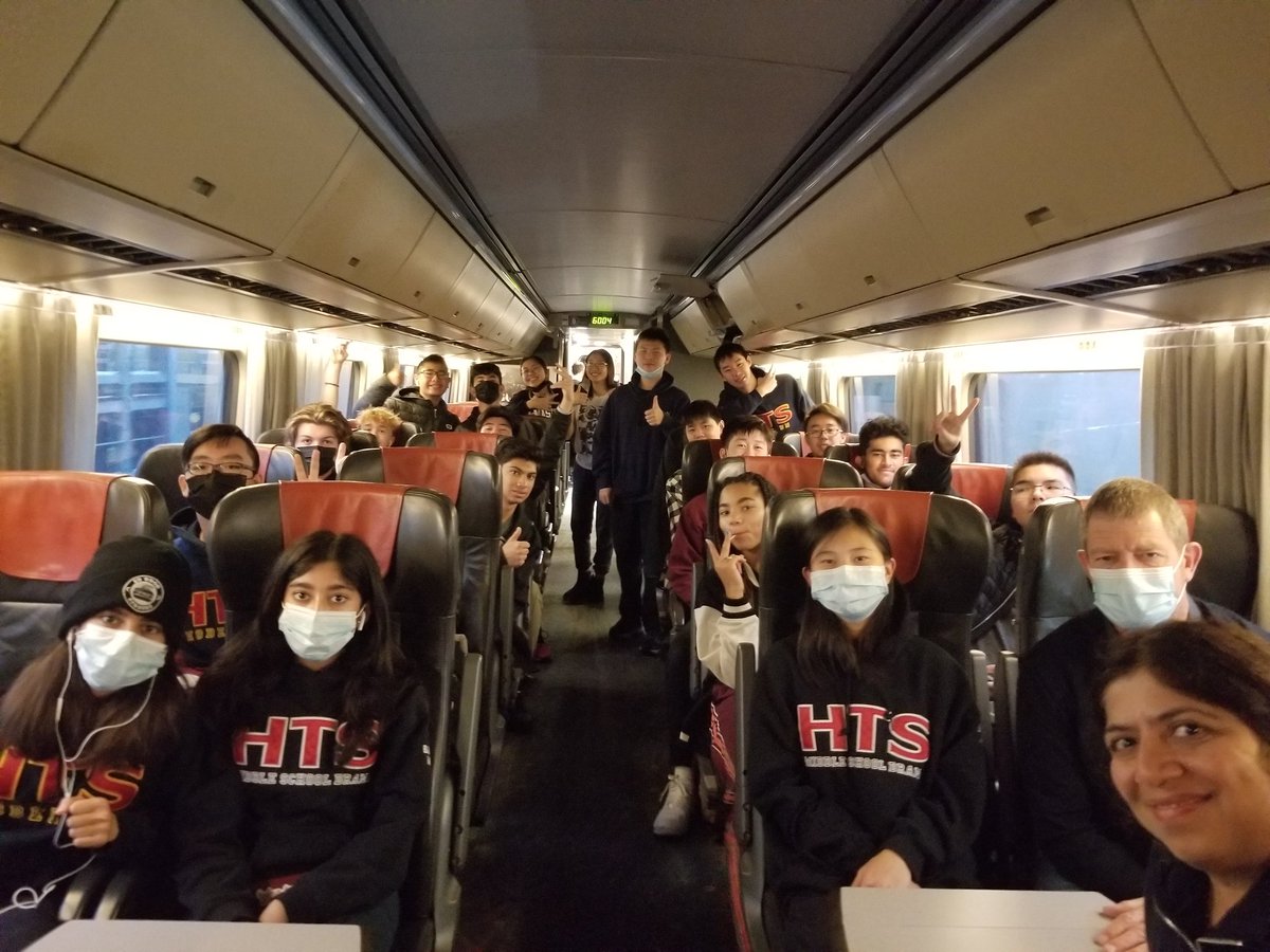 And we are off! <a href="/HTSRichmondHill/">HTS Richmond Hill</a> Model United Nations team on the train to compete this weekend at SSUNS. It has been a long few years and are so happy to be debating f2f again! Go hawks!