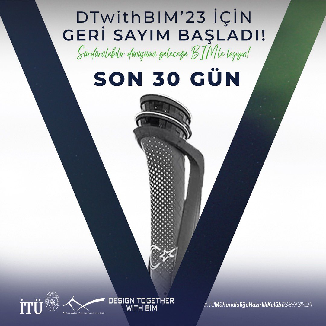 DTwithBIM’23 için geri sayım başladı! 

SON 30 GÜN!

Son başvuru tarihi 23 Kasım!

Hemen şimdi itumhk.com/design-togethe…’den başvurunu yap aramıza katıl!

#MHK33YASINDA #dtwbim30gün
#itu #itu1773 #itumhk #civilengineer #BIM #buildinginformationmodelling