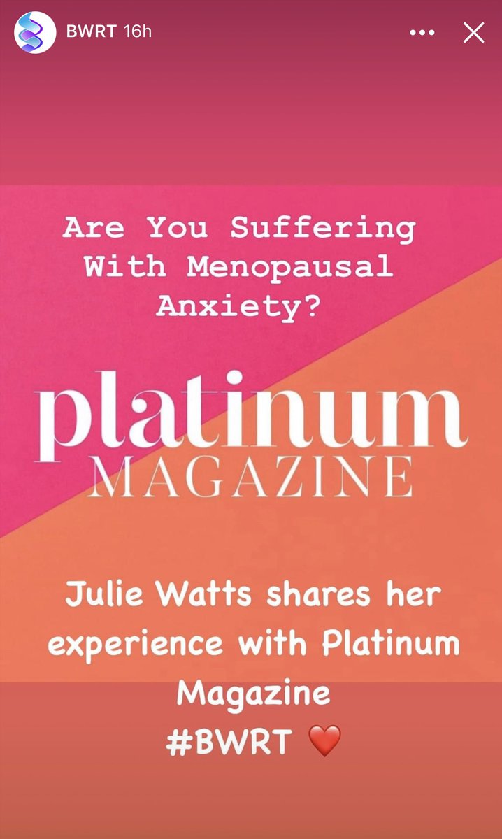 BWRTInstitute's tweet image. #Menopause often comes with many psychological &amp;amp; #anxiety related issues 
@JulieBurkeWatts shares her experience with @PlatinumMagUK 
“#BWRT was a game changer”
@psych @womens @chenoaparr 
#womenshealth #confidence #selfhelp
 #relationships #emotionalhealth