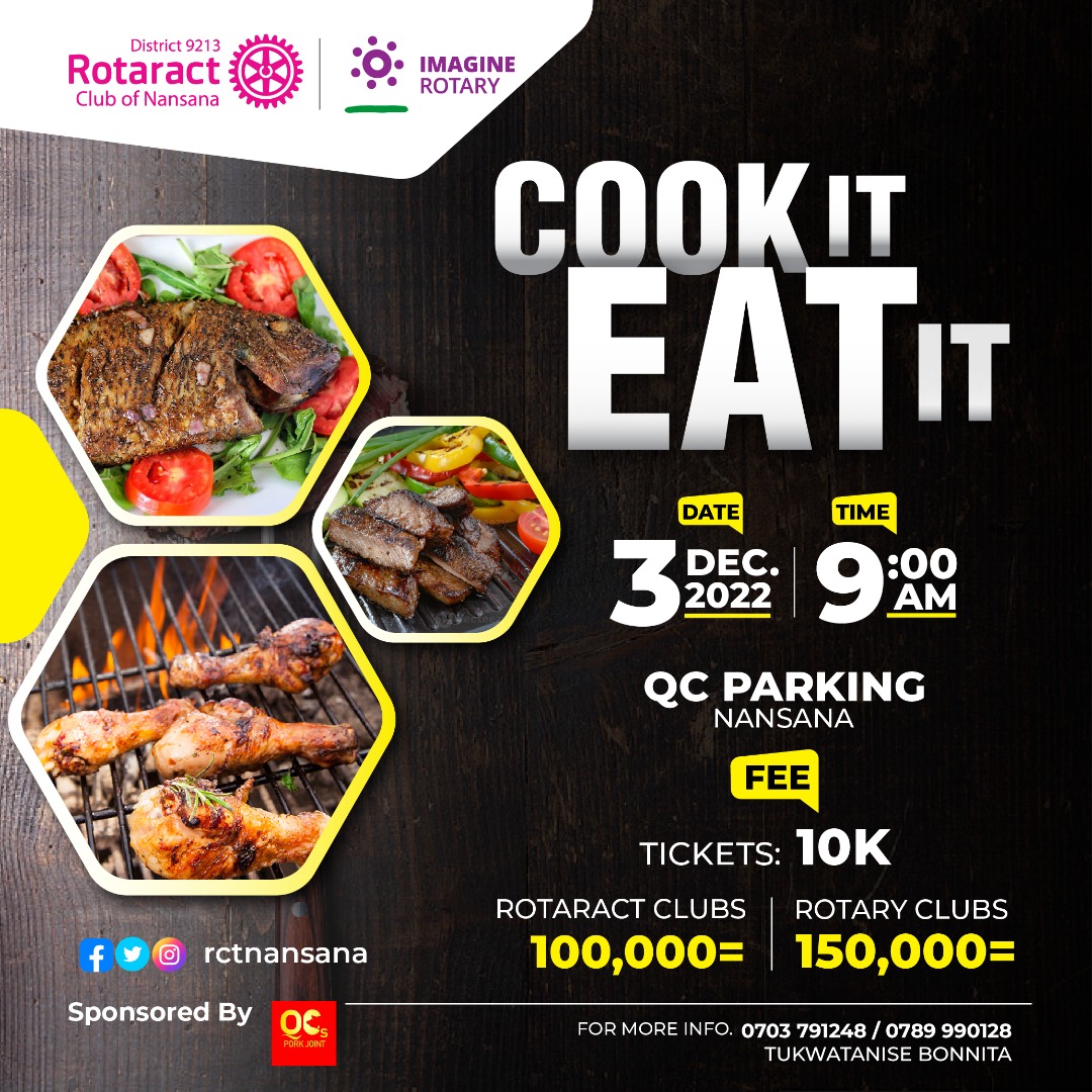 rctnansana's tweet photo. The Christmas party is coming to you earlier, courtesy of yours truly, the #Titans
Come the 3rd of December 2022, we'll be showcasing our cooking skills just at QC Parking, Are you a fish, chicken or meat lover
This is your chance to
#CookitEatit
#ImagineRotary
*#PRTeam* https://t.co/H5pzUMyY0c