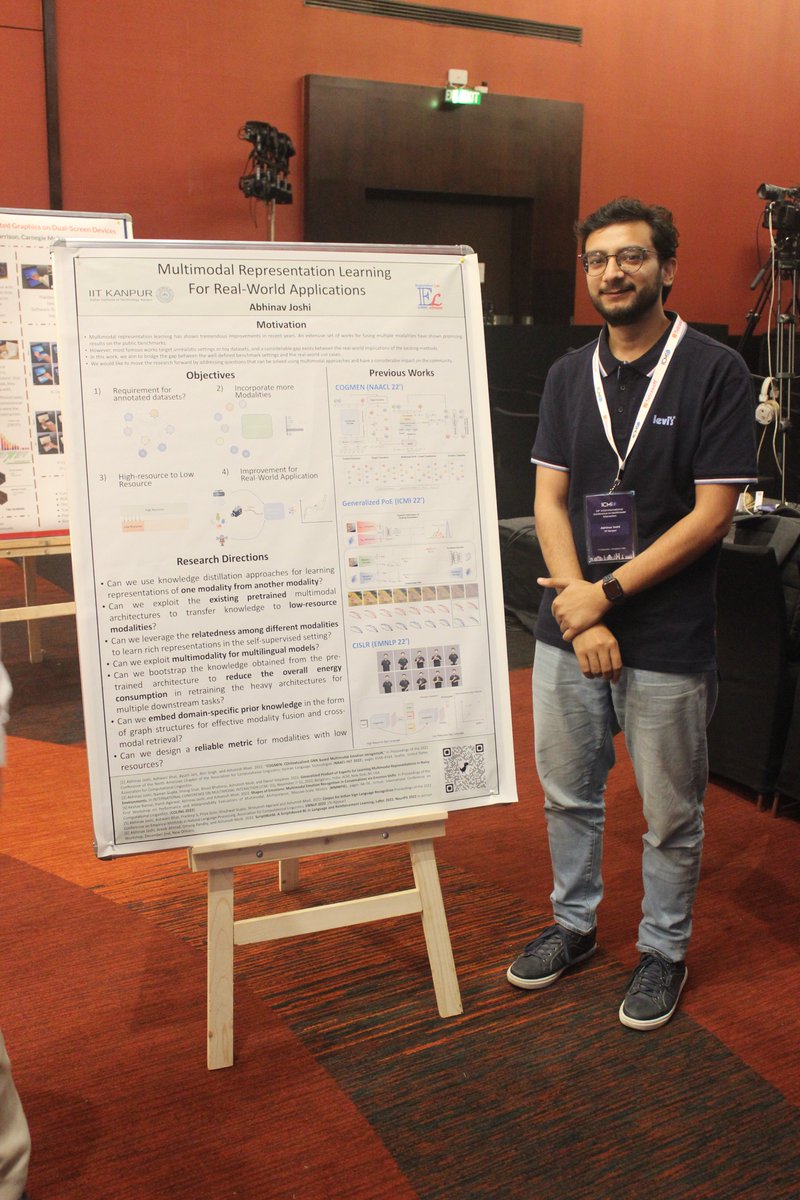 hcinteraction's tweet photo. RT @AcmIcmi: Catch up on the Poster Presentation on "Multimodal Representation Learning For Real-World Applications" by Abhinav Joshi
#icmi2022 #icmiconference #research #callforpapers #multimodal #humancomputerinteraction #multimodalanalysis #conversati… https://t.co/RxmxNzj7FI
