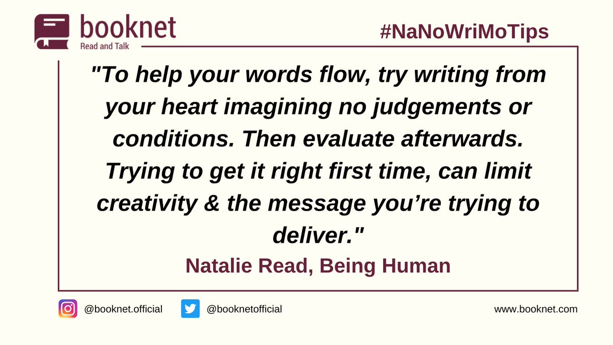 Wonderful advice from counsellor and author Natalie Read (Being Human) for #NaNoWriMo!
#writingfromtheheart
#heartsignal 
#listentoyourbody
