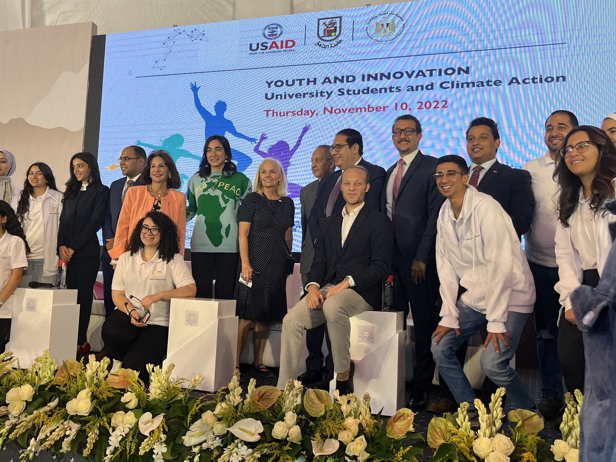 colleengreen67's tweet photo. Great event at #COP27 hosted by the USAID Economic Governance Activity in collaboration with @pnpegypt and @CairoUniversity on youth, innovation and climate action and their rollout of Model COP. So proud of my @DAIGlobal colleagues for inspiring the next generation! https://t.co/P5Jp1nVLgp