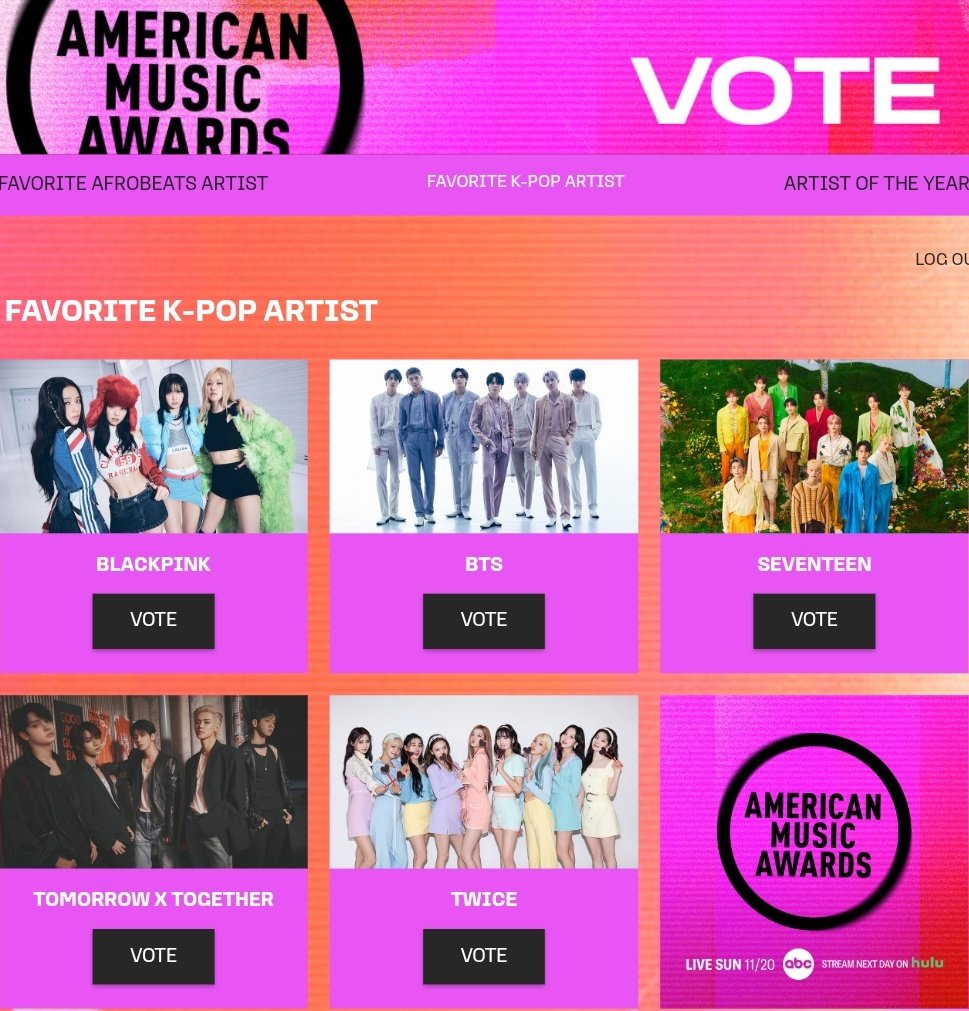 supremethv's tweet image. RETWEET + REPLY under each tweet -a voting thread

I’m voting for BTS (@BTS_twt) for Favorite K-pop Artist at the #AMAs