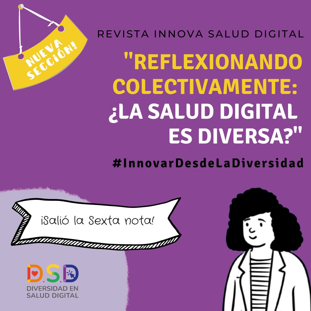 diversidadsd's tweet photo. 🤷‍♀️ ¿La salud digital es #diversa?
En la 8va edición de Innova Salud Digital, inauguramos la sección #InnovarDesdeLaDiversidad donde nos juntamos a problematizar la temática. 
📖 Ingresá a https://t.co/MBYn5ewLZ7

#saluddigital #saluddiversa #diversidad #transformación #innovación https://t.co/GmRhGS1UP5