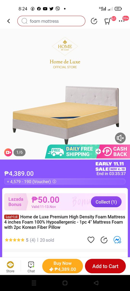 ArrianeFAYE D MAnifest👑 (@xyhanziewins04) on Twitter photo PAK! Dasurv ko toh this #LazadaBiggestSale #LazadaPH1111
para po mapalitan na ang foam at unan namin nagpupulbos na lalo na may mga hika kami ng aking mga anak at bilang nanay na laging puyat,pagod at msakit ang katawan, sana maranasan ko rin po makatulog ng mahimbing <a href="/LazadaPH/">Lazada Philippines</a> PAK! Dasurv ko toh this #LazadaBiggestSale #LazadaPH1111
para po mapalitan na ang foam at unan namin nagpupulbos na lalo na may mga hika kami ng aking mga anak at bilang nanay na laging puyat,pagod at msakit ang katawan, sana maranasan ko rin po makatulog ng mahimbing <a href="/LazadaPH/">Lazada Philippines</a>