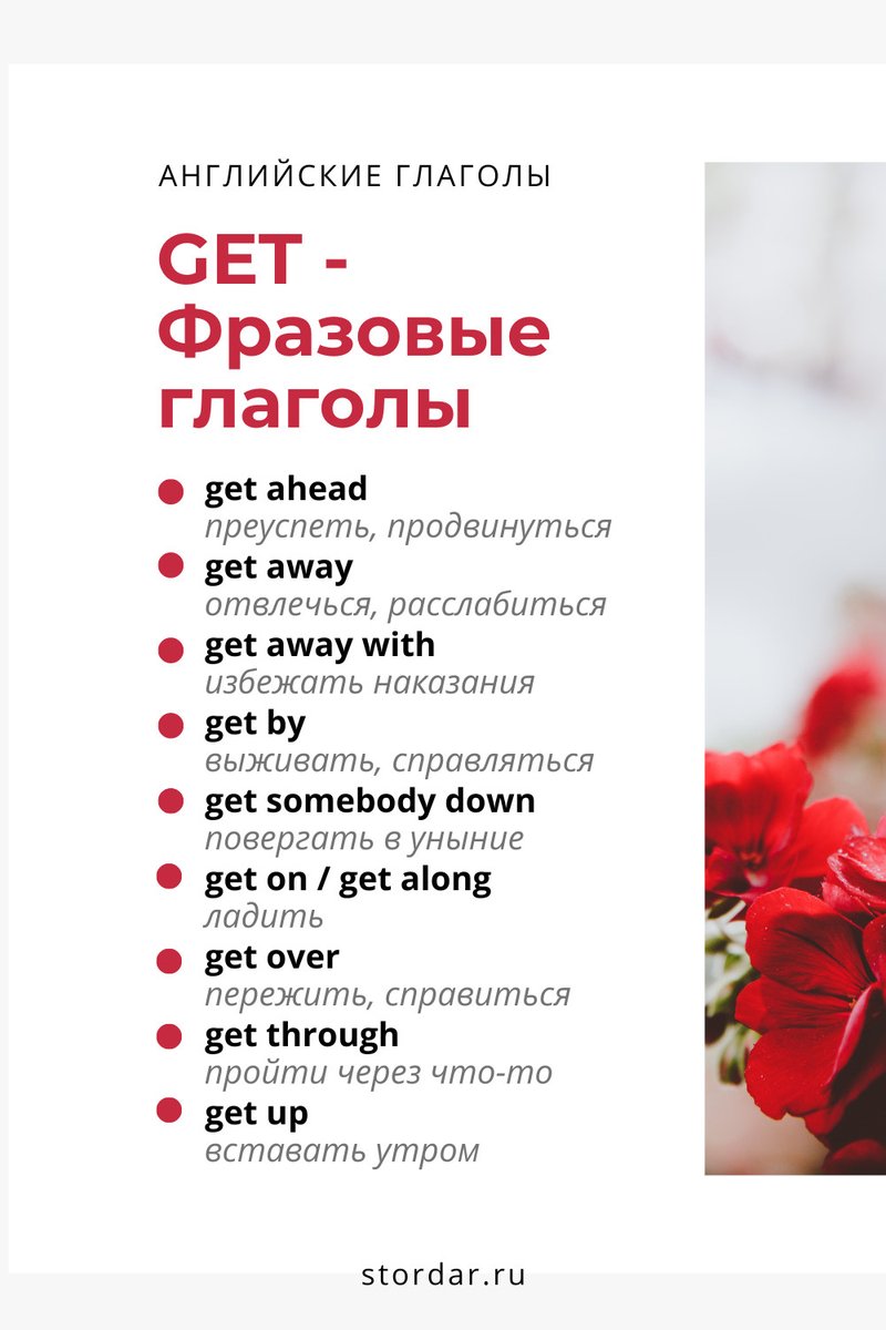 StordarLearn's tweet image. 🔥 Учим разговорные выражения и фразовые глаголы с GET ➡ bit.ly/3UrBLLg
#английский #словарныйзапас #smartenglishlearning