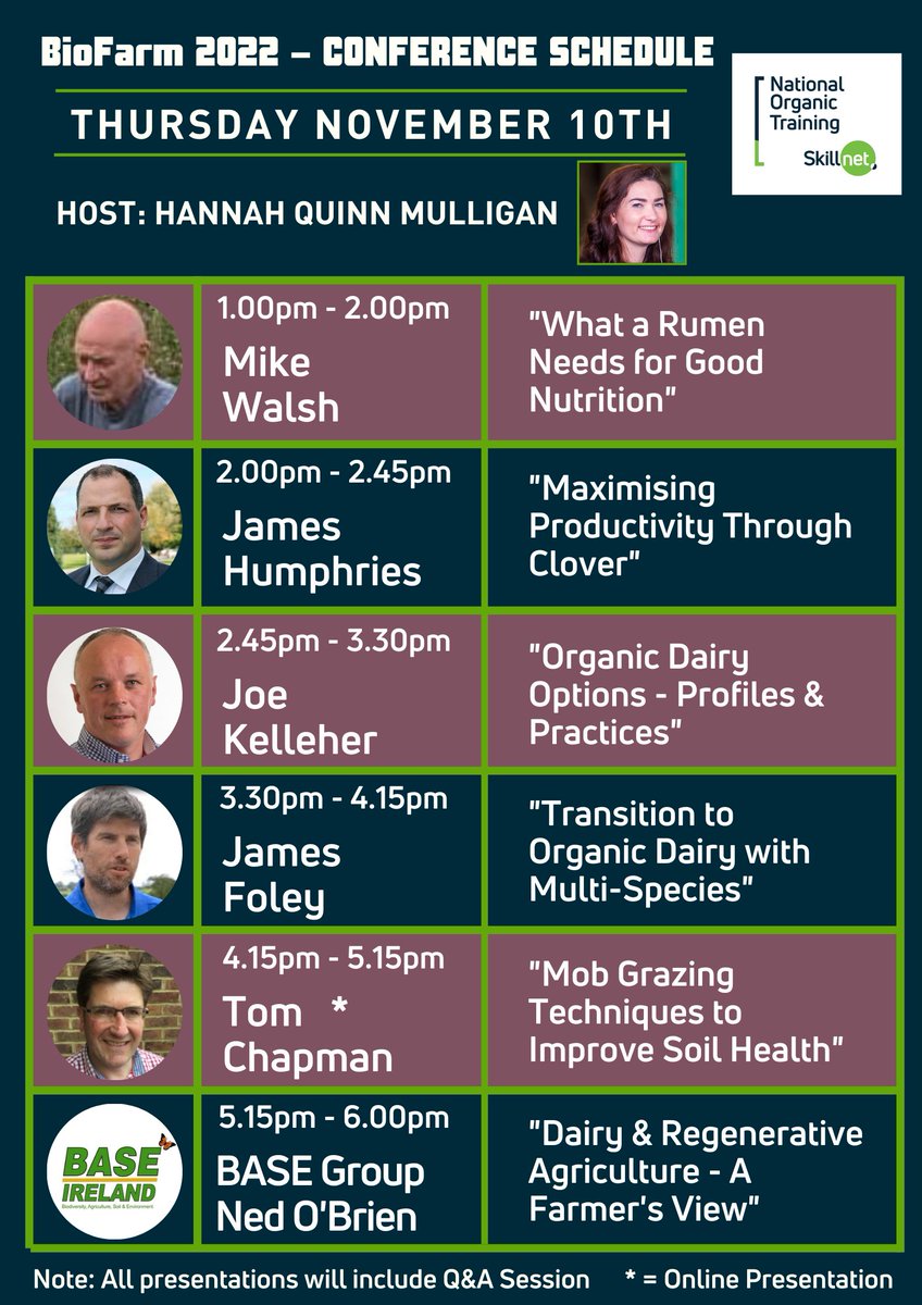 We've got dairy &amp; livestock covered today at #BioFarm22 Day 4 - hosted by <a href="/hqmulligan/">Hannah Quinn-Mulligan</a>. Online passes available at nots.ie - gets you access to all recordings from the full week. #BioFarm