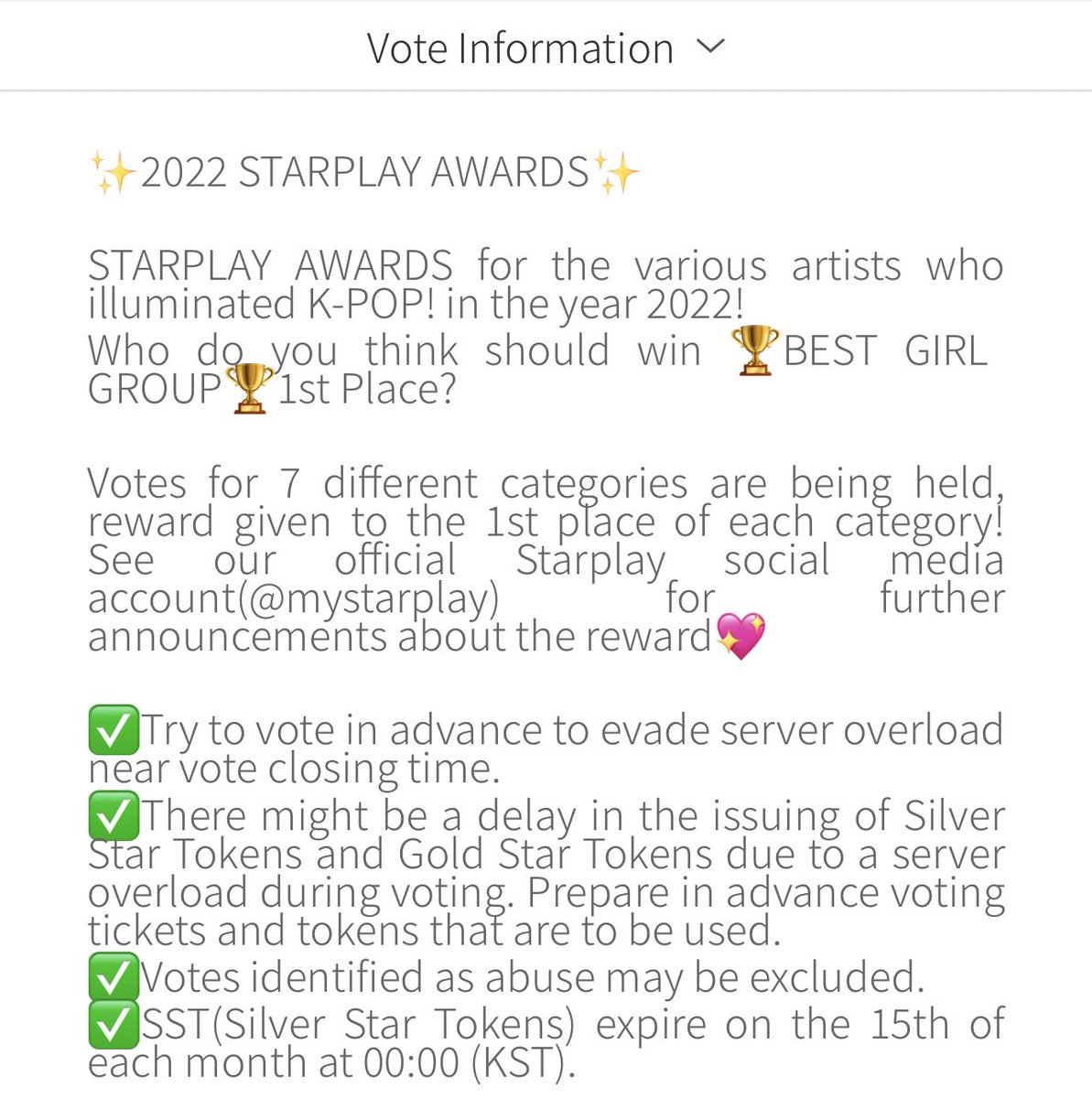 lufallyfans's tweet photo. #LOONA is nominated in the 2022 Starplay awards under "2022 BEST GIRL GROUP"

📍Starplay App

Voting period: Nov 11th 6pm KST - Nov 25th 12am KST https://t.co/hsFn6wpNGK