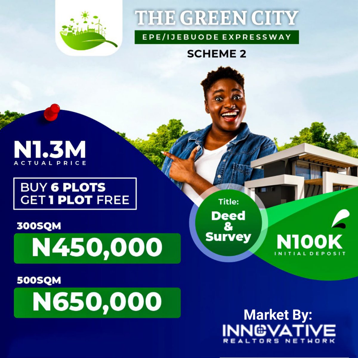 innRealtNetwork's tweet photo. THE GREEN CITY SCHEME 2 is a wise investment decision for every eagle eye investors with a pocket-friendly price.
D GREENS CITY SCHEME 2 is less than 25 min away from the main Epe/Ijebuode tollgate

TITLE: Deed &amp; Survey
TOPOGRAPHY 100% Dry 
LAND SIZE: 500SQM https://t.co/W0guJGzosp