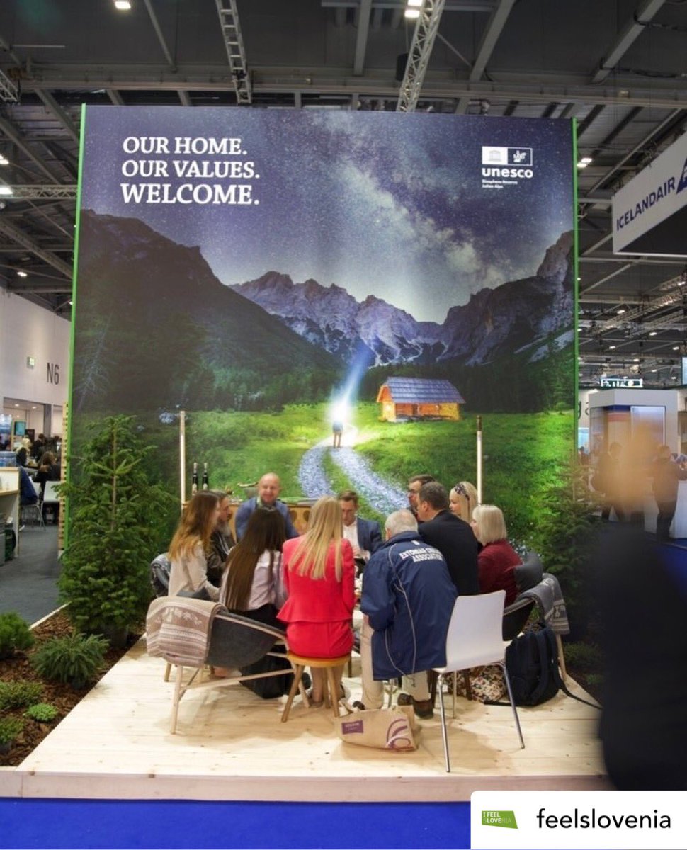 Welcome to #Slovenia, one of the top ten most sustainable and responsible destinations in the world at @WTM_London 2022. Our Home. Our values. My way of getting inspired. #ifeelsLOVEnia #myway #WTMLDN