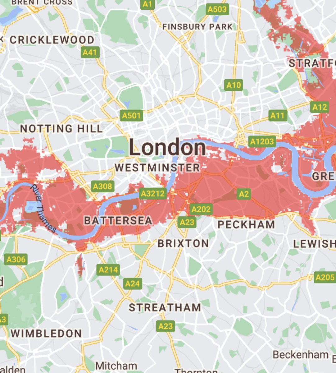 RoHaysom's tweet photo. London underwater, after 2.5m rise in sea level. That’s one third of Greenland icecap. #cop27
#climateaction
#greenpeace
#architectsdeclare

https://t.co/E3QVUawloc https://t.co/9DQqcJIyih