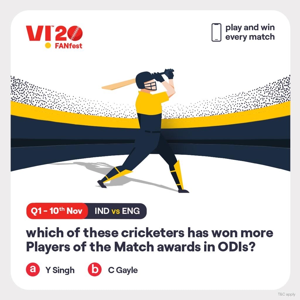 Your love for cricket could help you win big. Answer the #Vi20FANfest contest question and you could stand a chance to win an iPhone every match. #ContestAlert #INDvsENG