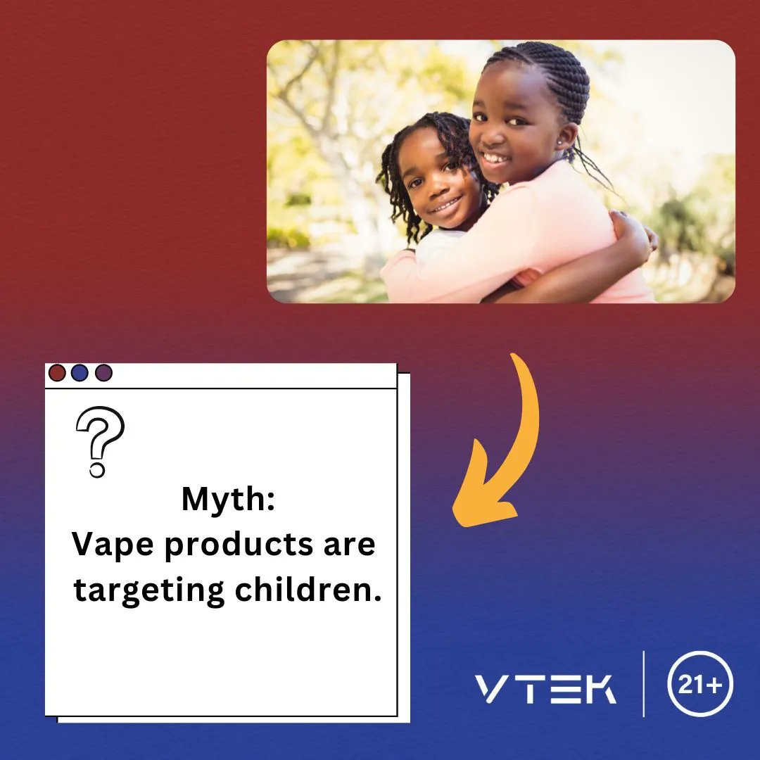 vtekbio's tweet photo. 𝑴𝒚𝒕𝒉6️⃣: 𝑽𝒂𝒑𝒆 𝒑𝒓𝒐𝒅𝒖𝒄𝒕𝒔 𝒂𝒓𝒆 𝒕𝒂𝒓𝒈𝒆𝒕𝒊𝒏𝒈 𝒄𝒉𝒊𝒍𝒅𝒓𝒆𝒏.

✅𝑭𝒂𝒄𝒕: Vaping is a vital tool that helps millions of adult smokers to quit cigarettes and lead a healthier lifestyle.

🚭The vape industry is an age-restricted category. https://t.co/NZHrwr07wS