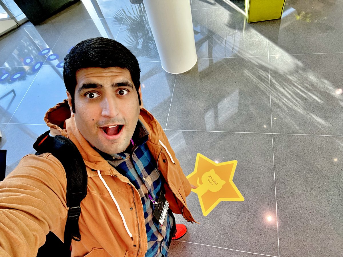 MrAhmadAwais's tweet image. The COOLEST thing ever at #GitHubUniverse✨

I walked into Yerba Center for GitHub Conf only to find my name on the GitHub Stars Walk of Fame. 

A giant GitHub Star sticker, the first one in the room among all the fantastic GitHub Stars. 

Look Ma! (She's so proud). TQ GitHub! 💜