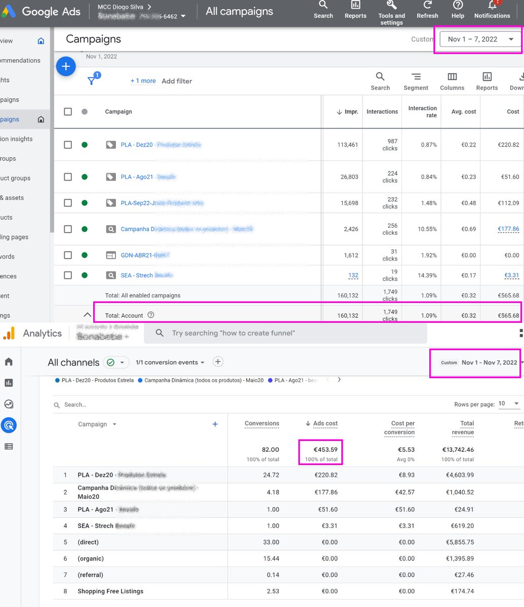 d_dasilva's tweet image. PSA: If you&apos;re already using #GA4 API to report/manage budgets (with #lockerstudio or #googlesheets) 

Some @googleads campaigns don&apos;t show up.🤷

Also, if you pause a campaign or delete it, it will be removed from GA4 reports

How are we going to change to GA4 next July?😔