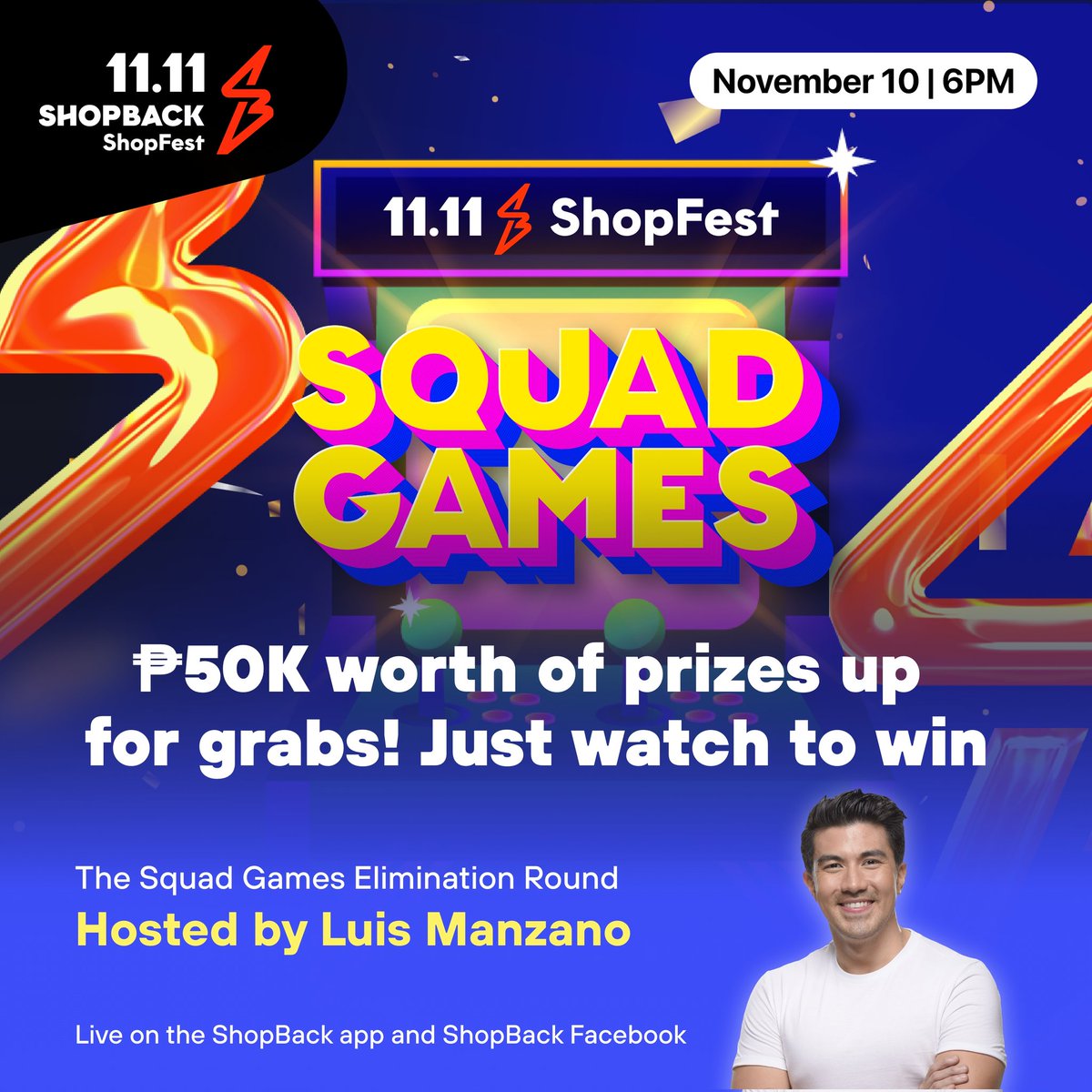 shopbackph's tweet photo. See you guys in a few! Don't forget to tune in to our live on the ShopBack app! Hosted by none other than Luis Manzano!
#ShopBackPH1111 https://t.co/waCXvmvA6y