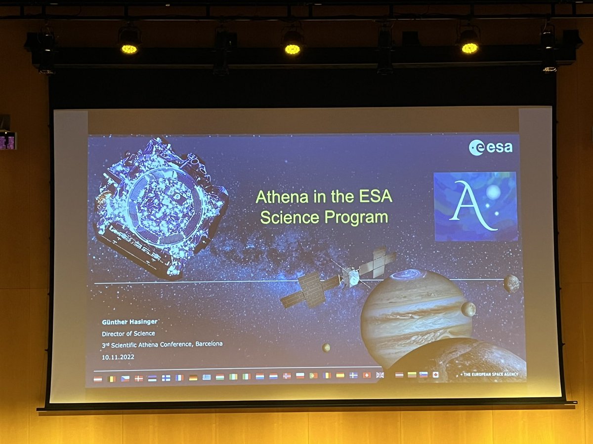 AthenaConf2022's tweet photo. Aaaand we are back on #Athena2022 with a session all dedicated to instrumentation! Our first (online) speaker is Gunther Hasinger who will present “Athena in the ESA Science Program”. https://t.co/WCY2DVrido