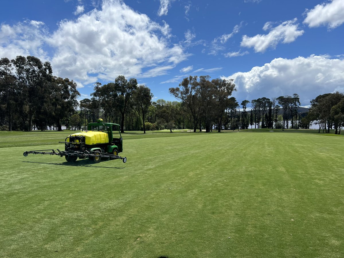 ryanstores_turf's tweet photo. The team at @RoyalCanberra have been kicking goals. New @OCMGolf Driving Range project well underway, @RainBirdGolf Irrigation project on the last hole on the Westbourne Course and getting dialed in, New @JohnDeere GPS sprayers in operation and staff development always ongoing! https://t.co/gpzbGLH2Lp