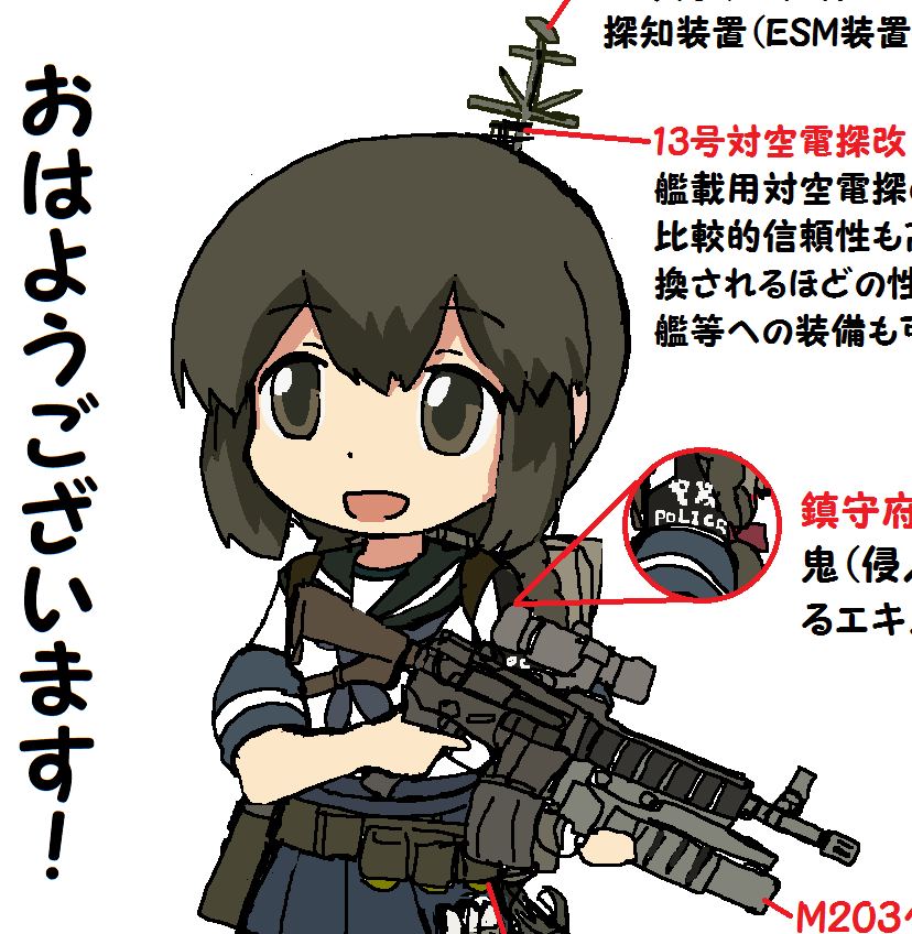 響(艦これ) ,ヴェールヌイ 「#いい銃の日 」|銀時＠提督のイラスト