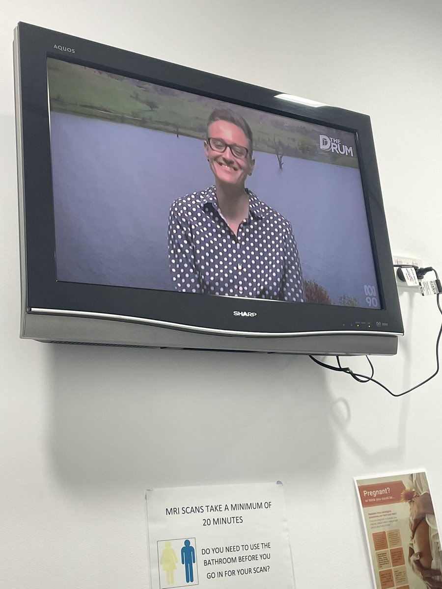 In the waiting room a bit anxious before my appointment and these legends on screen @coopesdetat - immediately feel better